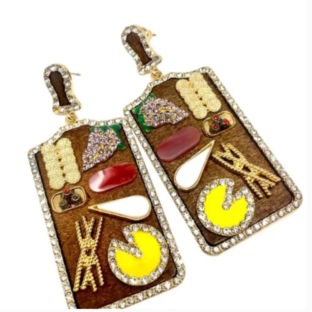 ⭐️💍💍 FREE Charcuterie Board Cheese Peasant Pop Deco Farm Fruit Boho Earrings